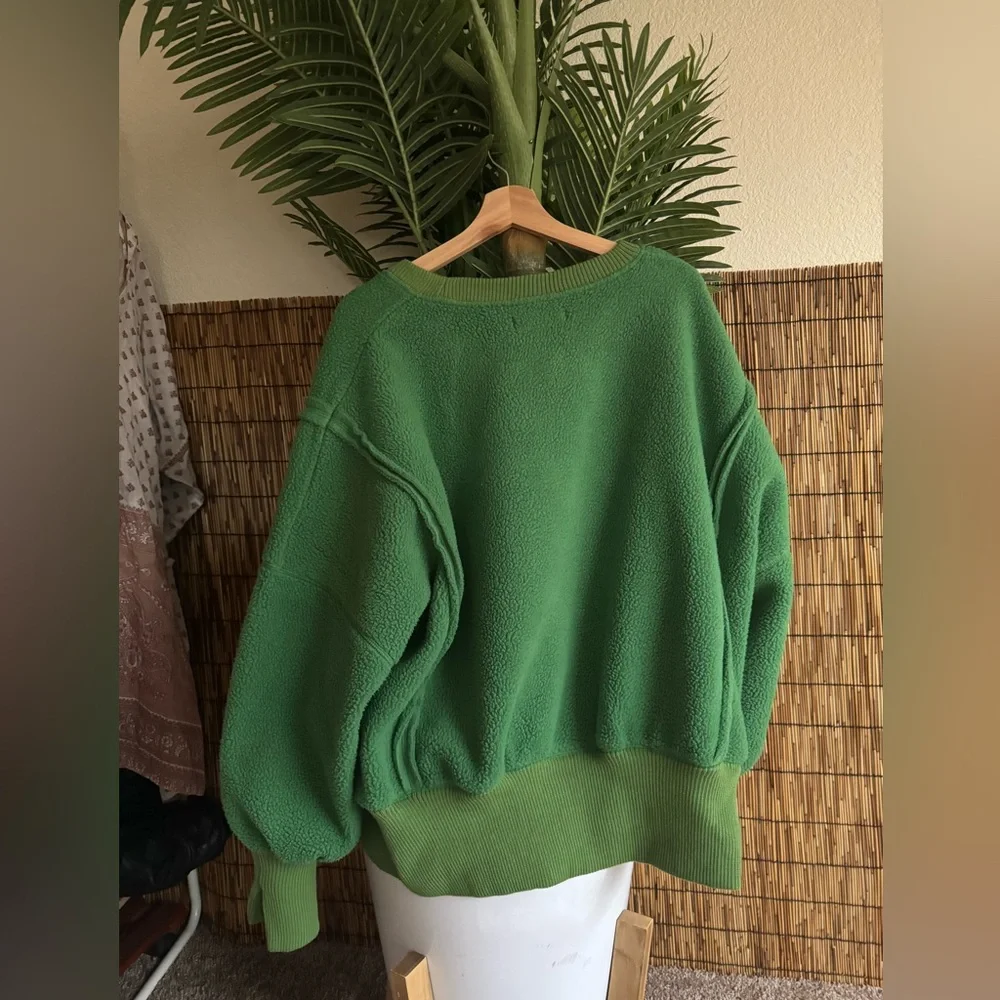 Free People We The Free Cozy Camden Green Crew Neck Sweater - Picture 4 of 6
